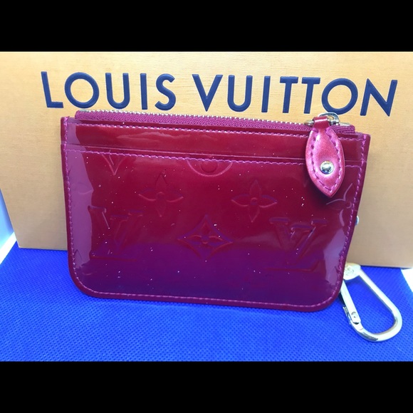Louis Vuitton coin purse pochette cles red vernis